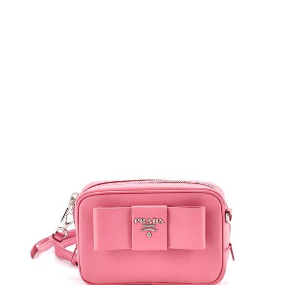 Prada Bow Camera Crossbody Bag Saffiano #244768P82B - Picture 1 of 7